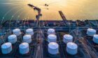 Tank farm storage chemical petroleum petrochemical refinery product at oil storage terminal company.