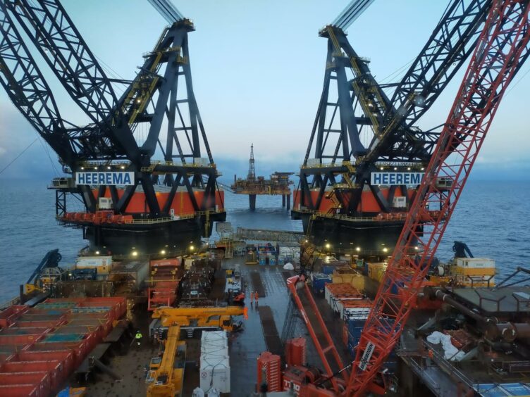 Heerema's Sleipnir at Dunlin earlier this year