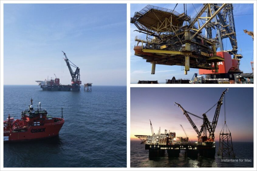 The Ketch platform being removed by Heerema's Sleipnir vessel last year.