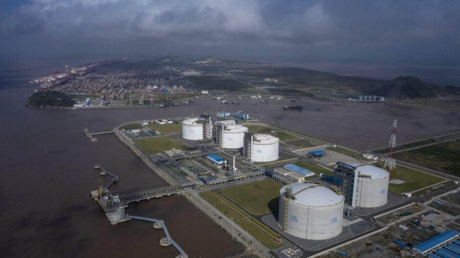 LNG terminal and storage tanks in China
