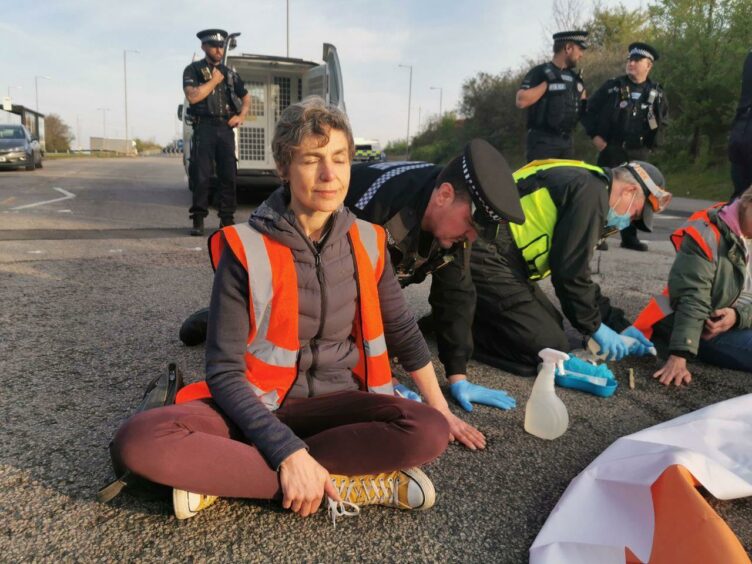 Protestors have blocked key oil terminals in England.