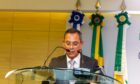 Jose Mauro Coelho makes his opening address as CEO of Petrobras.