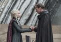 Emilia Clarke and Iain Glen in HBO's Game of Thrones.