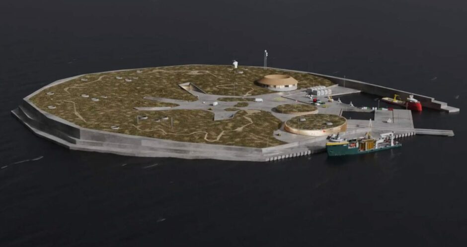 Render of CIP's hydrogen island concept.