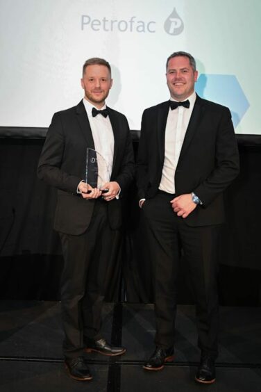 Ross Provan of Petrofac (left) was one of two winners of the Rising Star in Decommissioning award.