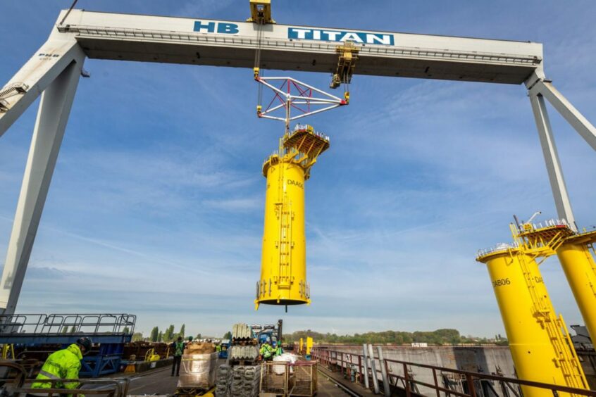 The first transition pieces for the first phase of Dogger Bank Wind Farm have been successfully loaded out at Smulders yard. Hoboken, Belgium.