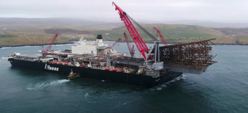 Pioneering Spirit pays her second visit to Lerwick