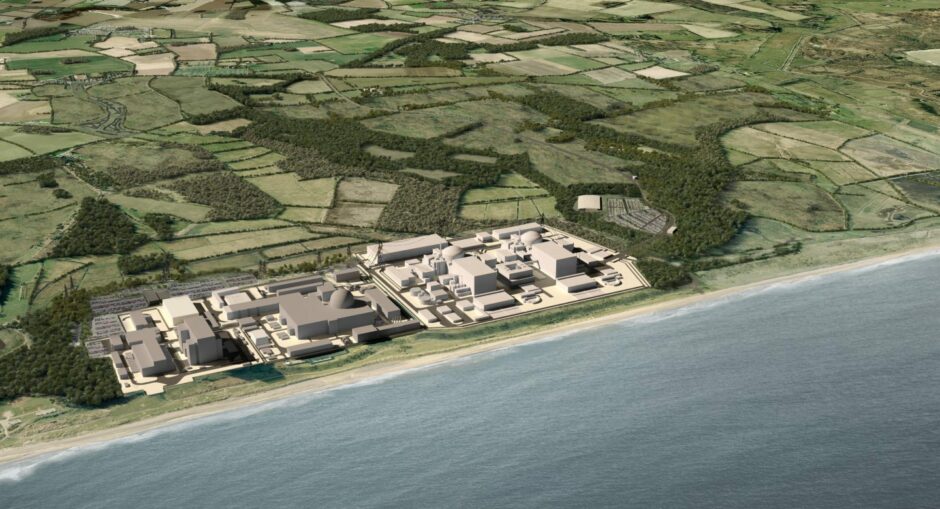 Aerial view of Sizewell C plans.