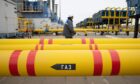 Pipes carrying gas at the Kasimovskoye underground gas storage facility, operated by Gazprom PJSC, in Kasimov, Russia, on Wednesday, Nov. 17, 2021.