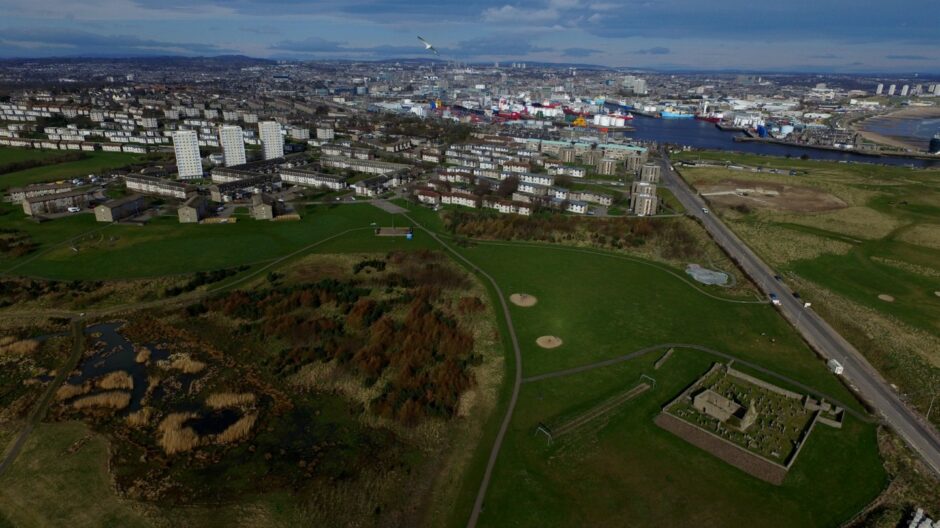 Aerial view of St Fittick's Park