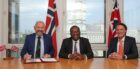From left, Centrica Group CEO Chris O'Shea, Secretary of State for Business, Energy and Industrial Strategy (BEIS) Kwasi Kwarteng and Equinor SVP Gas & Power Helge Haugane.