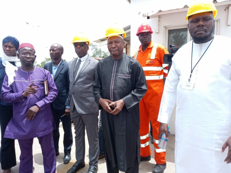 Picture shows; Abdoulie Jobe, Minister of Petroleum and Energy, continued his familiarisation tour activity of units under his purview with a visit to  General Petroleum Services (GPS) and the Gam Petroleum depots in Mandinaring.. West Coast Region, The Gambia. Supplied by Ministry of Petroleum and Energy The Gambia Date; 31/05/2022