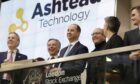 Directors of Ashtead Technology ring the bell that opens trading on the London Stock Exchange on the day it made its market debut on AIM.