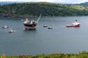 The Hummingbird FPSO being towed into the Cromarty Firth earlier this year.