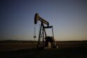 An oil pump jack at the New Harmony Oil Field in Grayville, Illinois, US, on Sunday, June 19, 2022.
