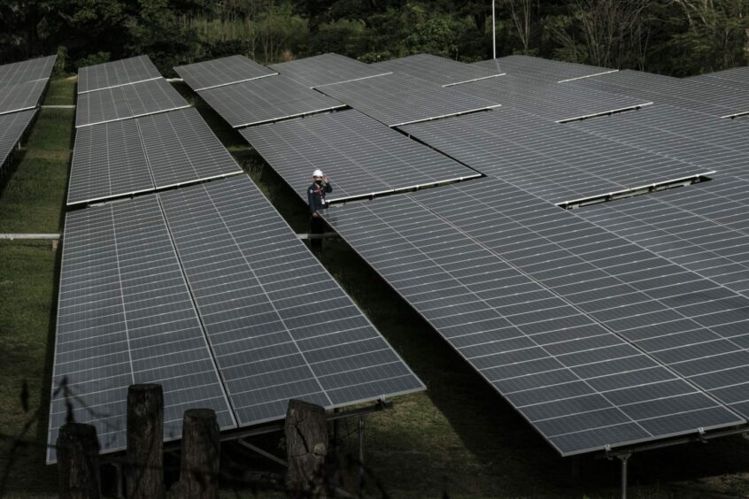 Solar panels at the Pilipinas Shell Petroleum Corp. Shell Import Facility Tabangao (SHIFT) in Batangas City, the Philippines, on Monday, March. 7, 2022.