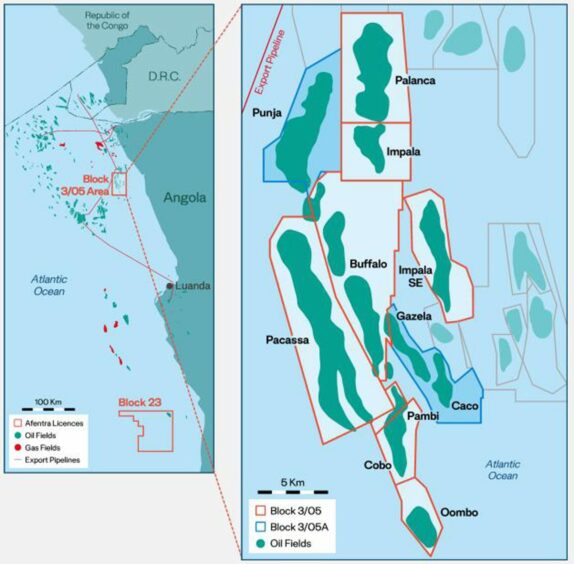 Map of blocks offshore Angola