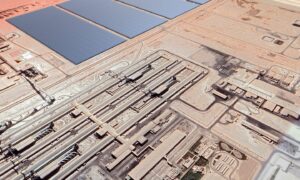 Aerial view of industrial facility in Saudi