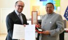 OPEC secretary general Mohammad Barkindo has died, according to Nigerian officials.  Picture shows; Barkindo receiving Austria?s prestigious silver decoration in acknowledgement of his achievements during his two terms as Secretary General.. Vienna, Austria. Supplied by OPEC Date; 22/06/2022