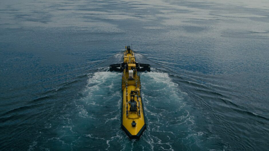 The O2 tidal turbine. Orkney developed by Orbital Marine Power.