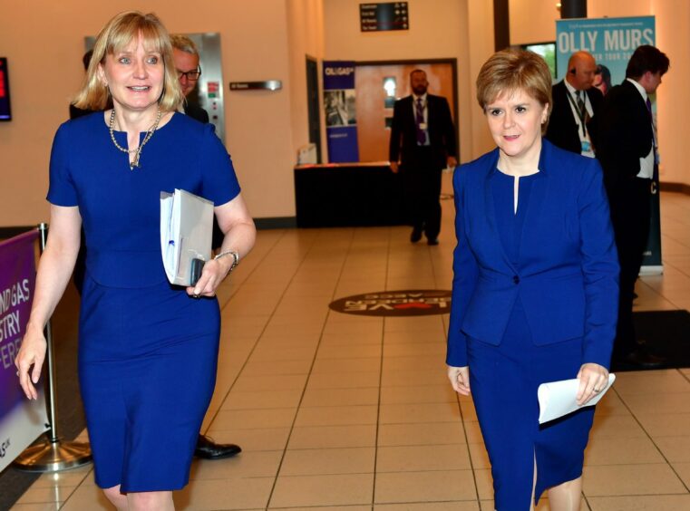 The Oil and Gas Industry Conference at the AECC in 2017.  Pictured - First Minister Nicola Sturgeon was met by Deirdre Michie Oil & Gas UK.