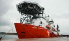 Subsea 7's Seven Atlantic dive support vessel entering and berthing at Port of Aberdeen's South Harbour. (Photo: Ross Johnston/Newsline Media)