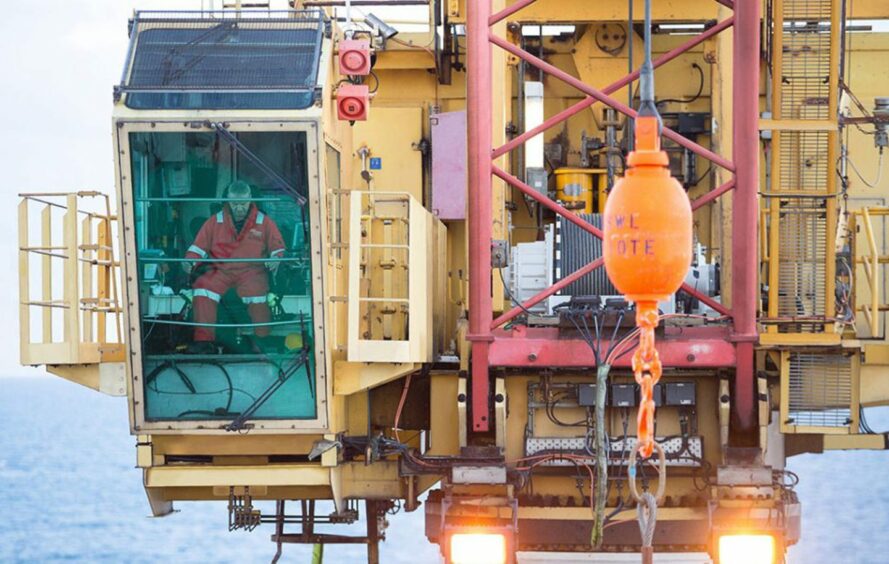 Sparrows crane operator in the North Sea.