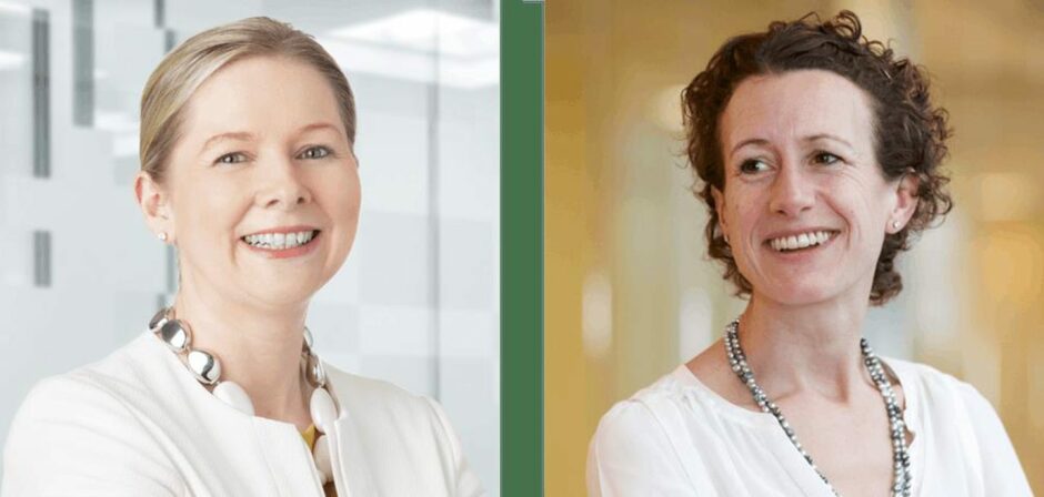 Headshots of two women