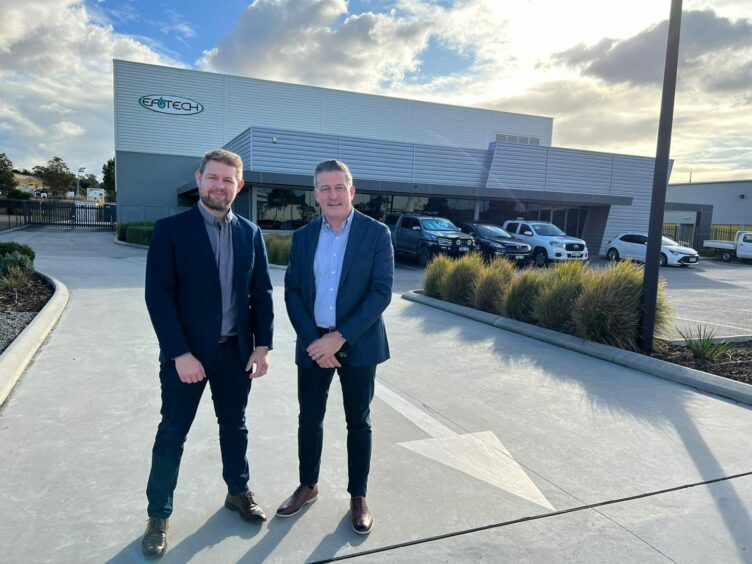 (L-R) Andrew Burrell, WSG's CEO of process, pipeline and industrial Services, and Eftech International managing director Andy Manning.