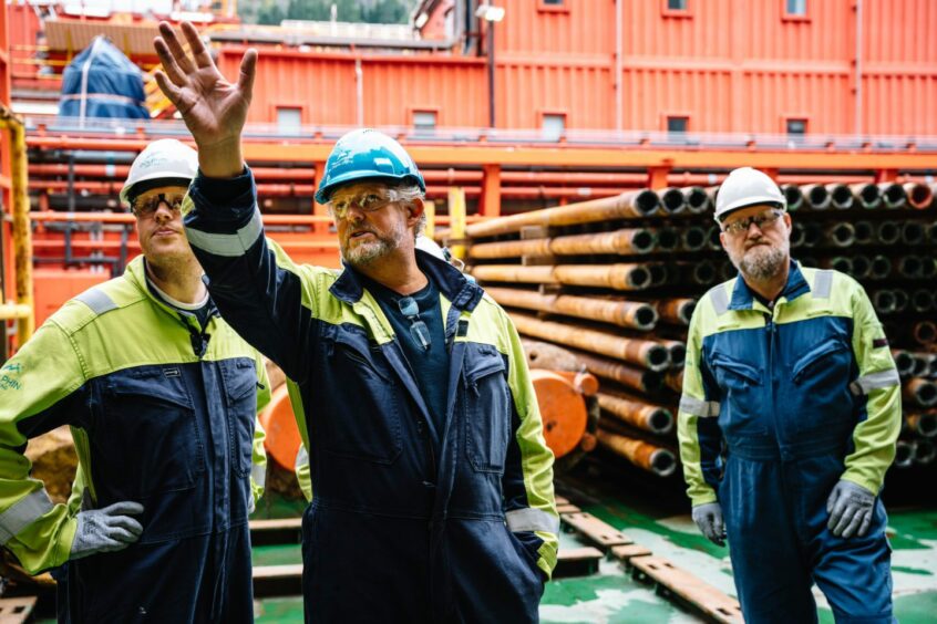 Hamish Penman, Johan Finnestad, Dolphin Drilling chief operating officer, and Bjornar Iversen, Dolphin Drilling chief executive.