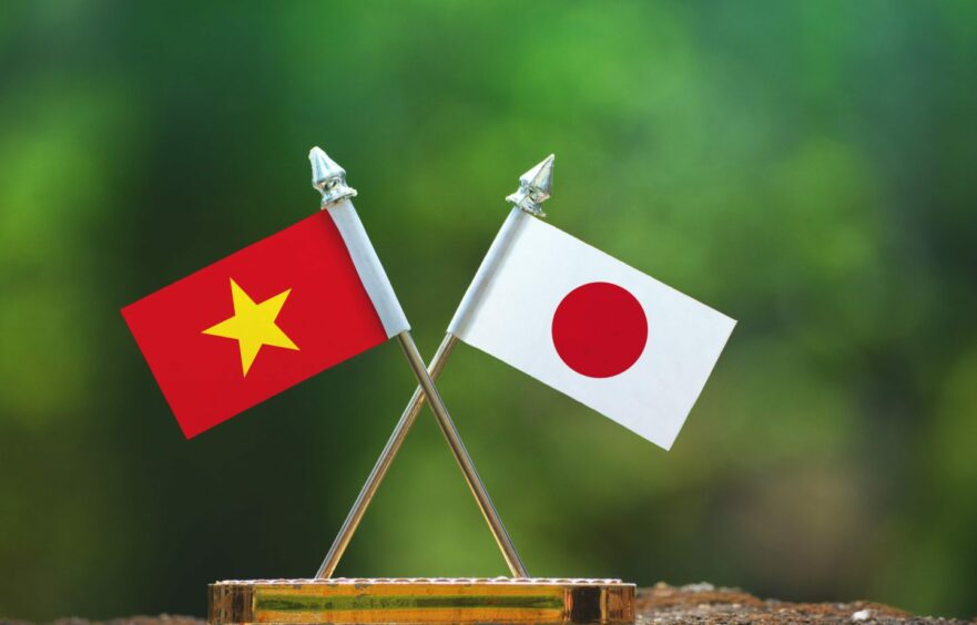 Japan (right) and Vietnam (left) flags