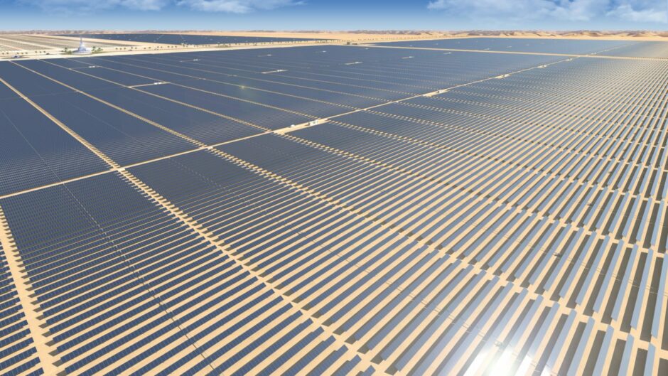 Aerial view of solar plant