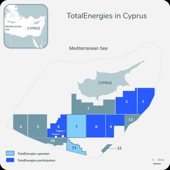 Map showing Cyprus licences in blue