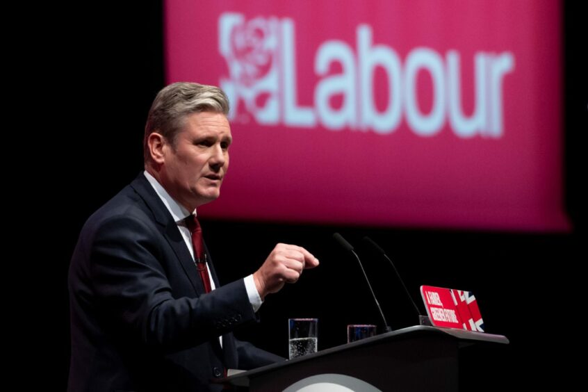 Sir Keir Starmer, MP Leader of the Labour Party and Leader of the Opposition, addresses the Labour Party conference.
Labour Party Conference 2022, ACC Liverpool. 27 Sep 2022