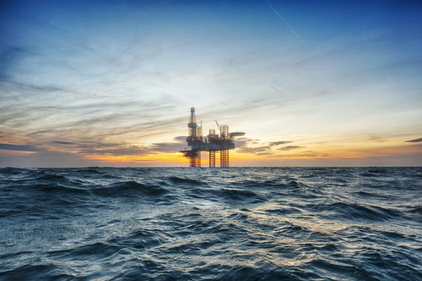 an oil rig in the north sea