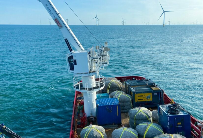 Rock bags at the Galloper wind farm.