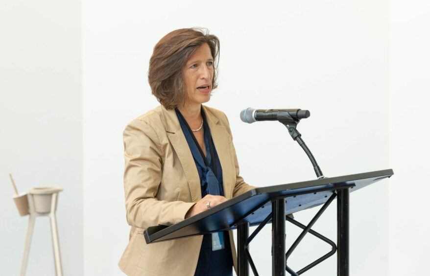 Melissa Fleming, UN under-secretary-general for global communications, speaking in New York on 21 September, 2019.