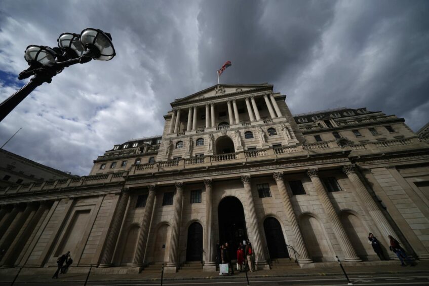 The Bank of England in the city of London.