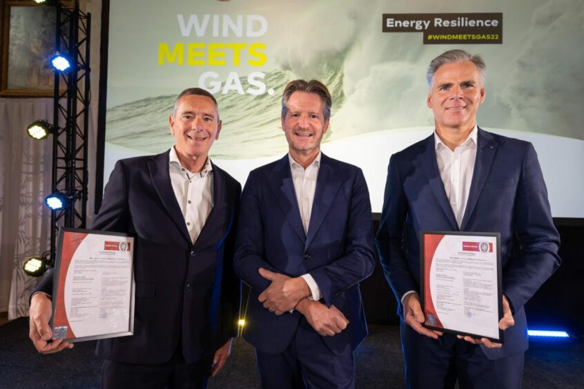 L-R: Hans Janssen Managing Director NOGAT; Anton Janssens Global Key Account Director Renewables BUREAU VERITAS; Ron Hagen Managing Director Noordgastransport.