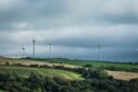 Onshore wind turbines, Wales.