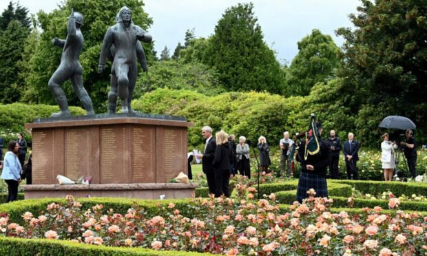 The Piper Alpha memorial service at Hazelhead Park in 2022.