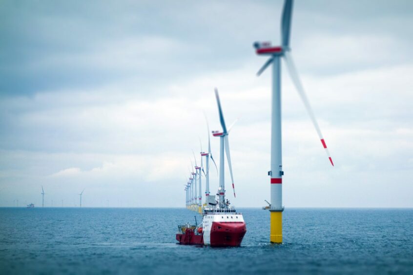 An offshore wind farm.