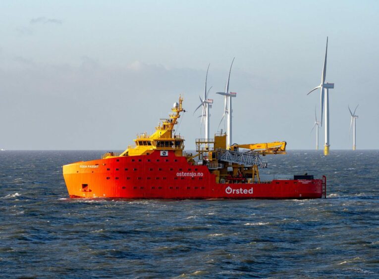 Orsted offshore wind service vessels.