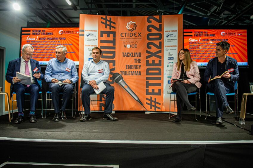 ETIDEX 2022 session one. From left to right: Mike Tholen, David McEwing, Ross Moffat, Lara McGrath and Robert Taylor