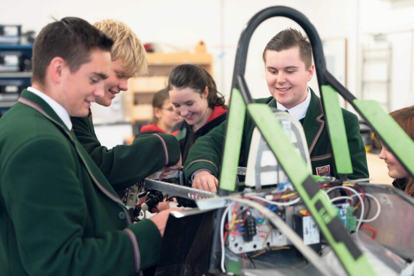 Pupils at Albyn School