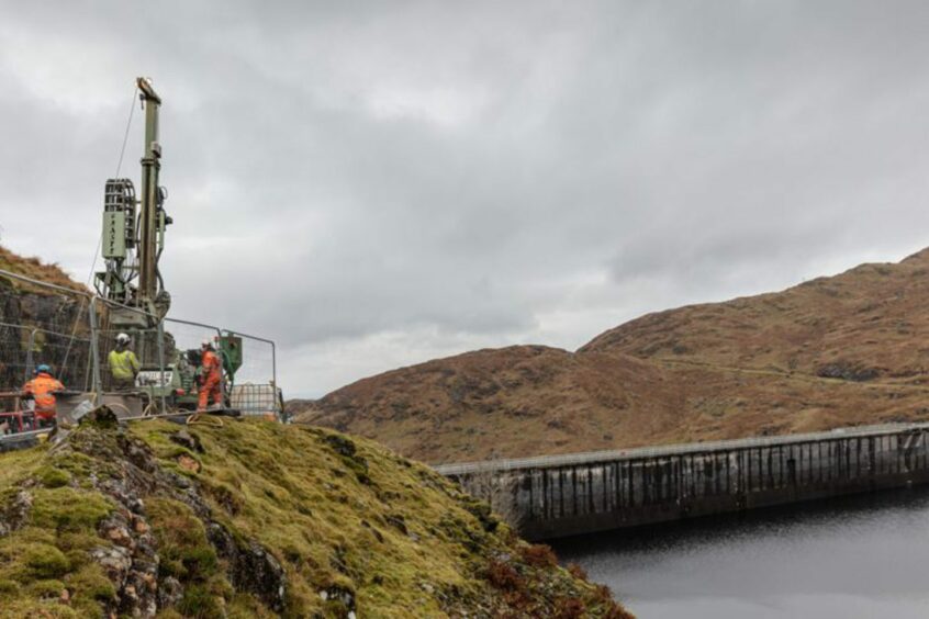 A 70m-deep bore hole is being drilled at the Cruachan site.