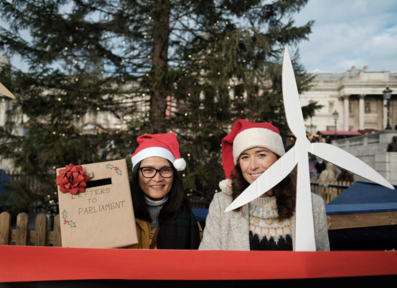 Trafalgar Square Christmas Tree target of Equinor Rosebank protest by Angela Christofilou