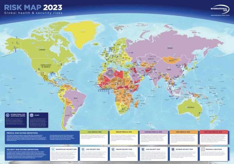 International SOS risk map.