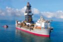 The Deepwater Ram drillship on a blue sea