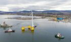 A floating offshore wind turbine at the Port of Cromarty Firth